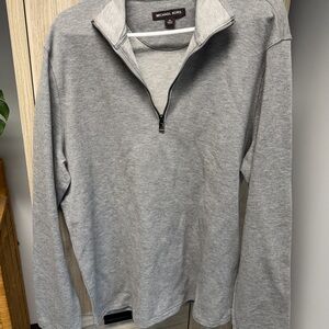 Michael Kors Light Gray Zip-Up Men's Sweater